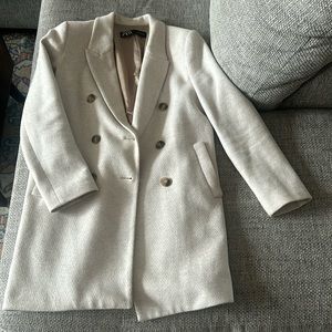 Zara beige/cream peacoat